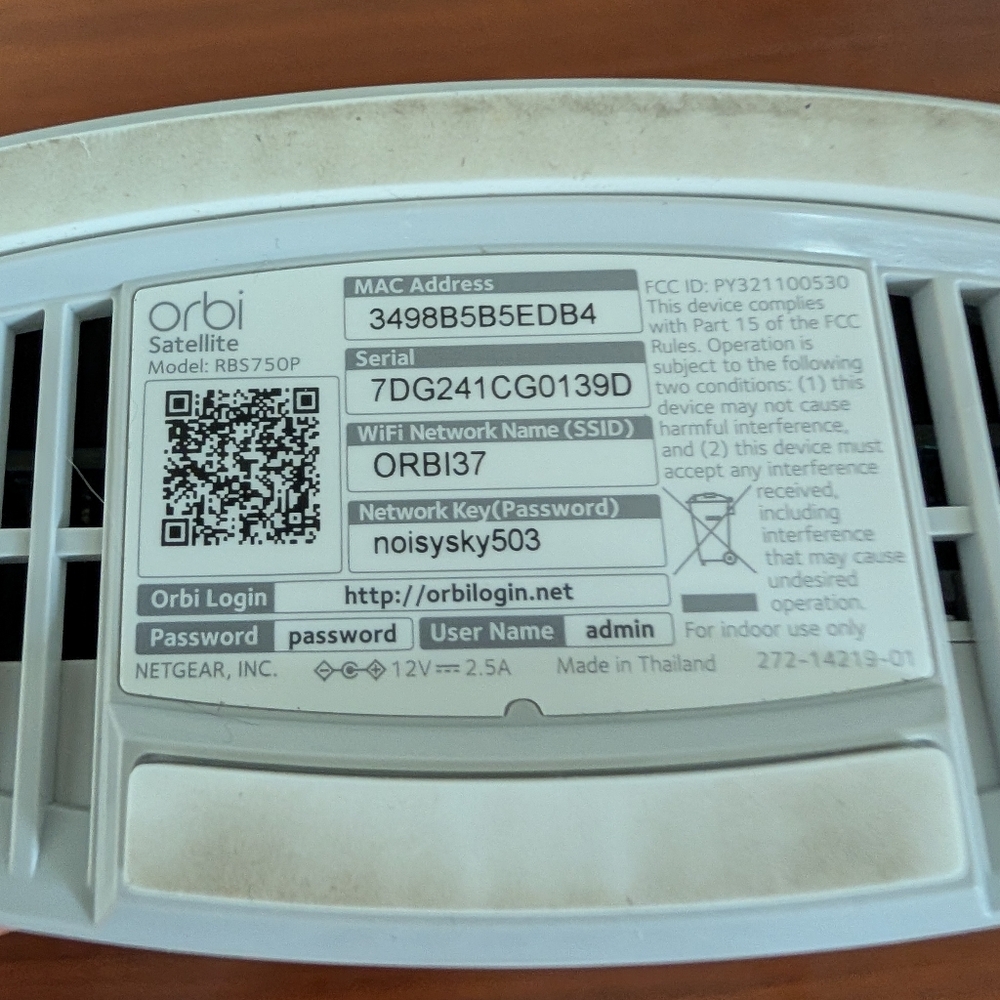 Netgear Orbi RBS750P Tri-band Mesh WiFi 6 Satellite Missing Power Cord - Picture 5 of 5